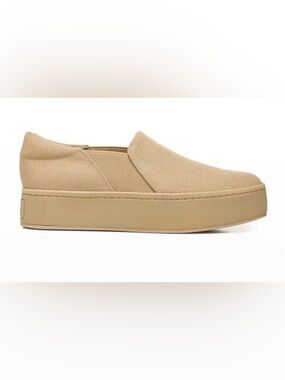 EUC Vince. Warren Slip-On Platform Sneaker in Sand/Beige size 9 / 39eu